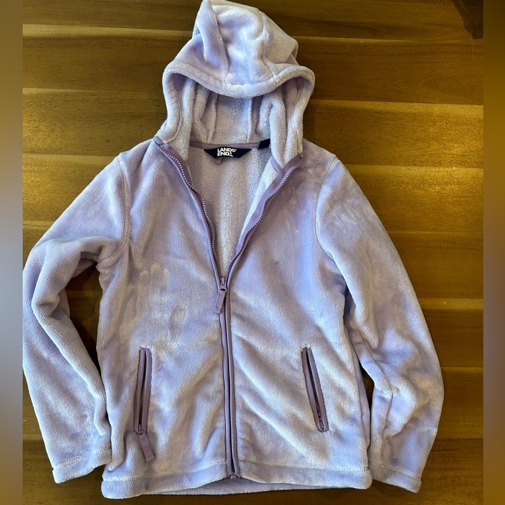 Lands' End Light Purple Kids Fleece Hoodie